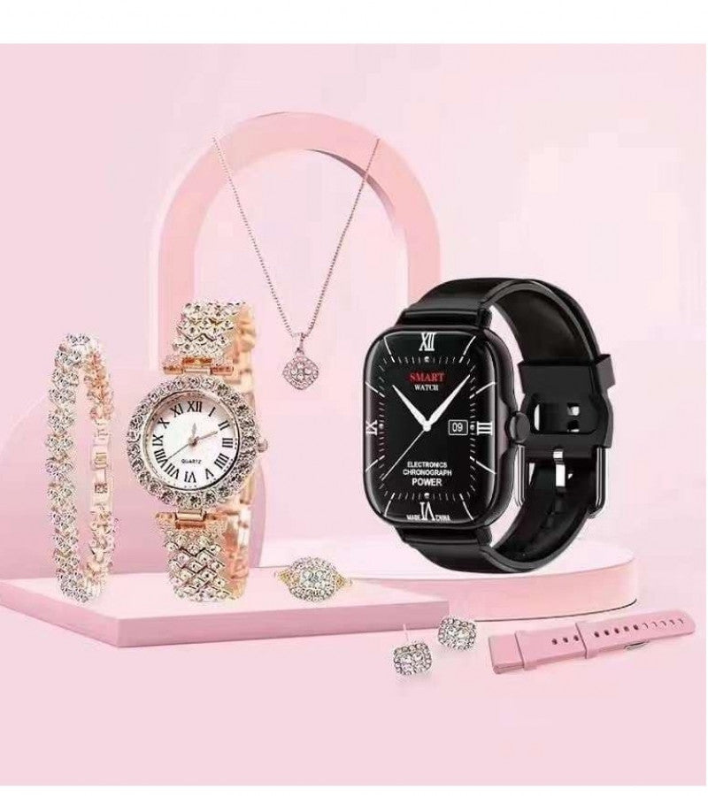 Smart Watch - A58 Plus Smart Watch With Jewelry - Watch For Girl - Fitness Tracker, Blood Pressure Monitor Smart Watch